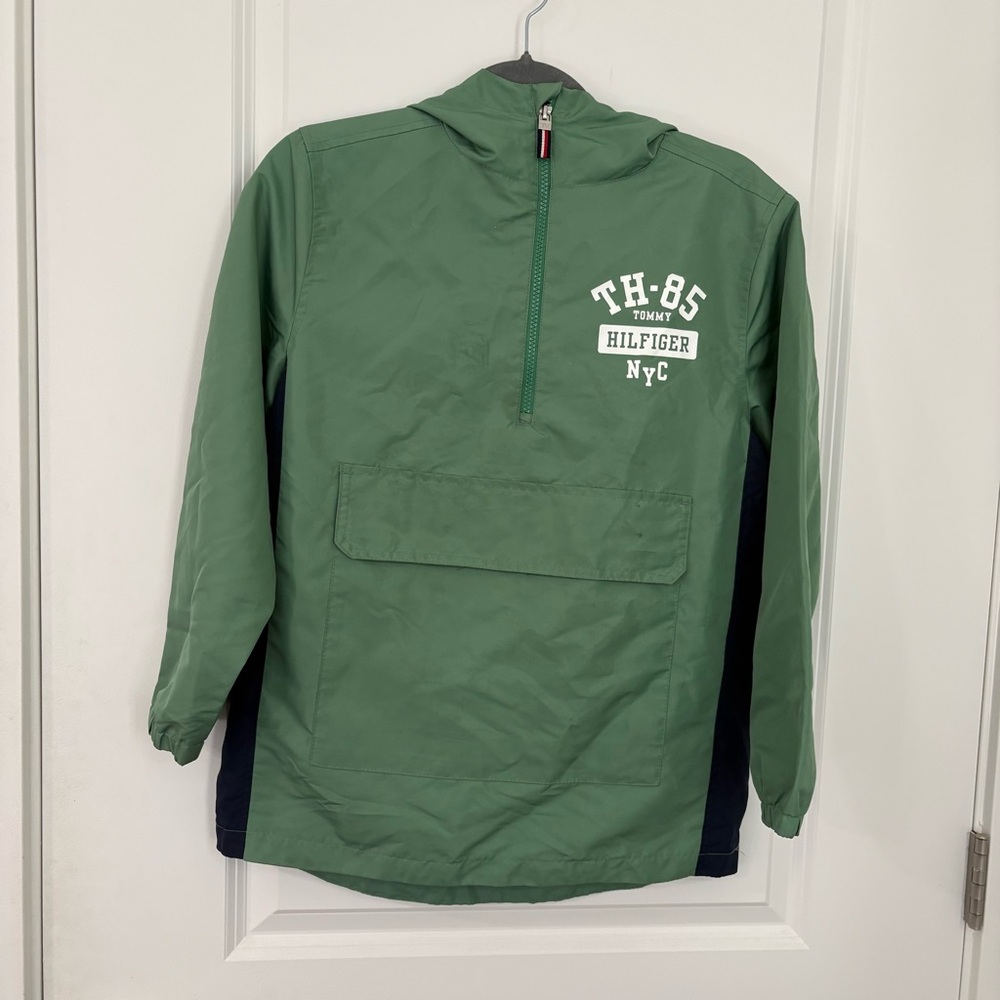 NWT Tommy Hilfiger Boys Logo Hooded Pullover Jacket M (10/12)
